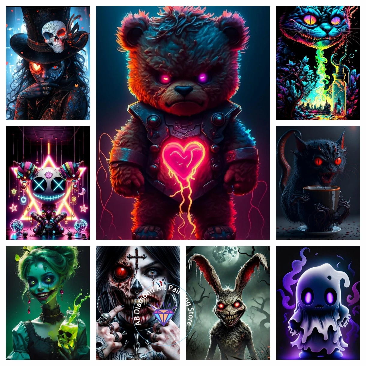 

Horror Thriller Movie Anime Character AB Diamond Painting Kit Embroidery Cross Stitch Handmade Art Gift Crafts Home Decor Gift