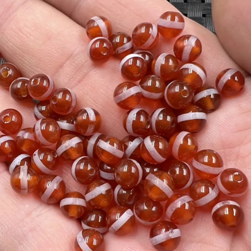 Ice-like Red Agate Jade Scattered Beads Carnelian Linear BeadsdiyBracelet Necklace Prayer Beads Woven Beads Wholesale