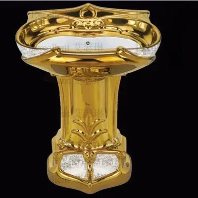 European gold-plated tuhao gold retro gold relief color bathroom mute large caliber