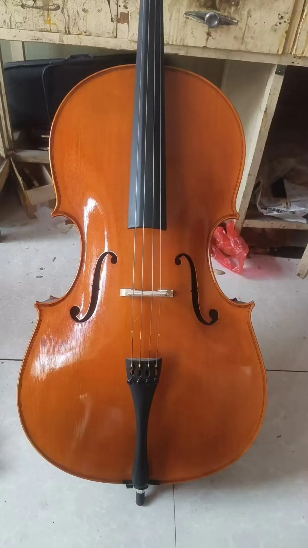 Montagnana model Premium European Maple Tiger Pattern Cello 4/4 size fully handmade Italian retro oily varnish with bag bow
