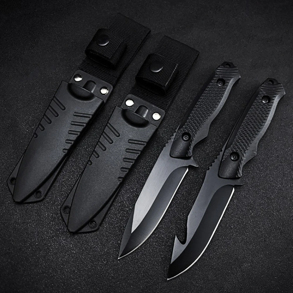 Нож для выживания на открытом воздухе из нержавеющей стали, портативный карманный нож для кемпинга, военные тактические ножи для самообороны, пешего туризма Нож для выживания на открытом воздухе из нержавеющей стали, портативный карманный нож для кемпинга, военные тактические ножи для самообороны, пешего туризма