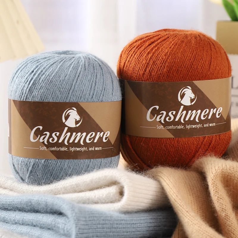 300g High-Quality Cashmere Yarn, Used for Hand-Knitting Goat Cashmere Yarn, Suitable for Knitting Medium-Thick DIY Materials, Making Lightweight and Warm Cashmere Sweaters, Jackets, Shawls, Scarves, Hats, and Other Autumn and Winter Clothing Balls 1 Set = 6 Main Lines + Accessories