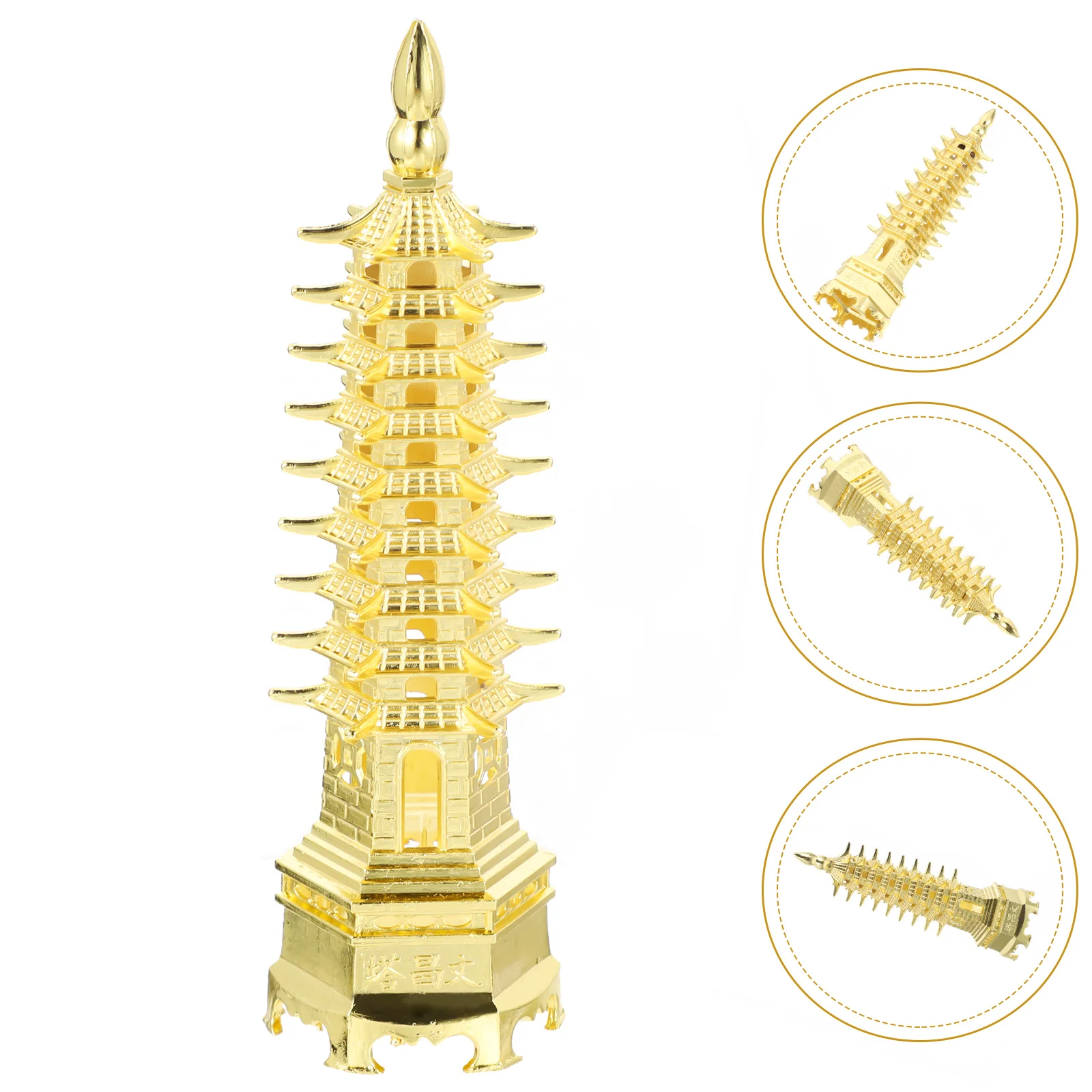 9 -tier Wenchang Tower Ornament Chinese Style Decor Garden Statue Decorations Pagoda Model Zinc Alloy Office