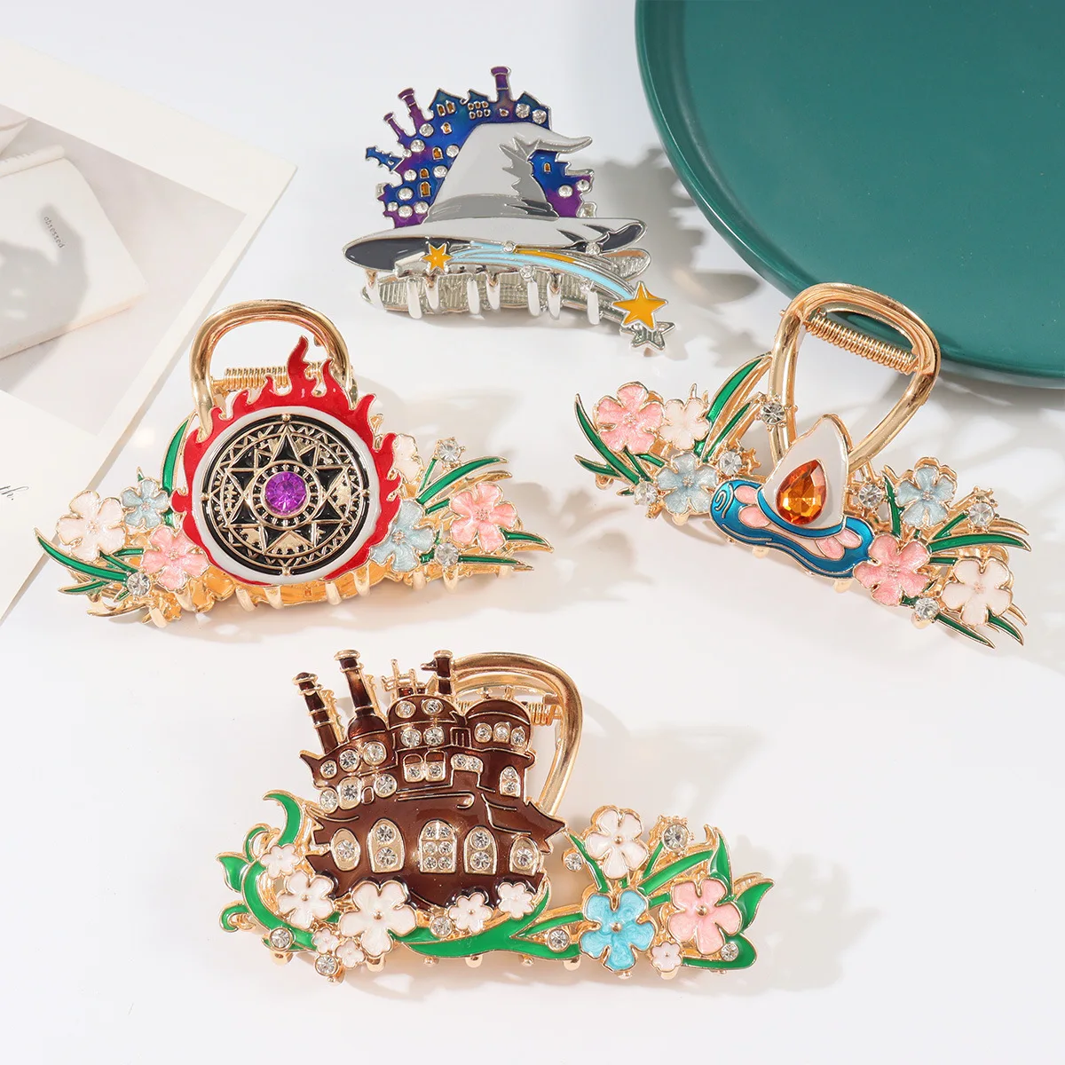 

2026 НОВЫЙ загадочный волшебный замок, коготь для волос, японский комикс, мультяшный сплав, заколки для волос, аксессуары для волос для женщин и девочек