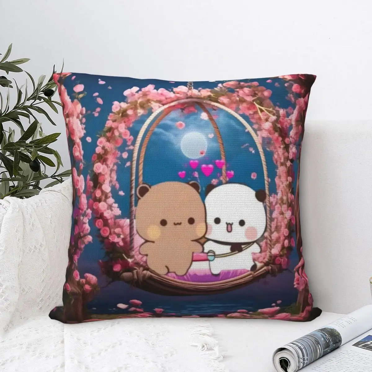 Pillow Cover Bubu & Dudu Heart Love Design Cushion Cover Kawaii Pillow Case For Wedding Party Home Decor Pillowcases