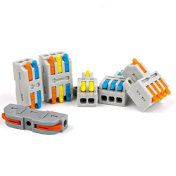 Mini Fast Multiple connection Wire Cable Connector Universal Compact Splitter Conductor Push-in Splicing Home Terminal Block 222