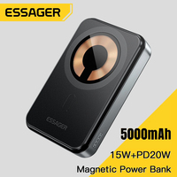 ESSAGER PD 20W 5000mAh Power Bank Magnetic Wireless Chargers For iPhone 16 15 14 13 Pro Max Portable External Battery PoverBank