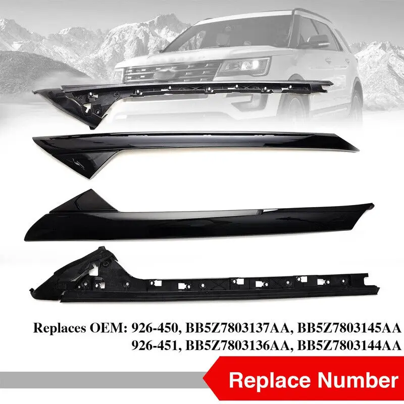2 أزواج من الزجاج الأمامي الأيسر الأيمن على شكل حرف A لـ 11-19 Ford Explorer