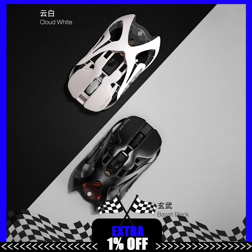 

Angry Miao AM Infinity Mouse Tri Mode Wireless Mouse Paw3950 8000Hz Lightweight Hollow Out Magnalium Gaming Mice PC Accessories