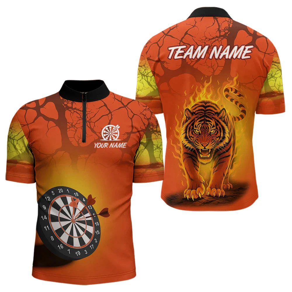 PLstar Cosmos' new personalized 3D printed red dart pattern polo shirt, unisex, casual team throwing sports series -2