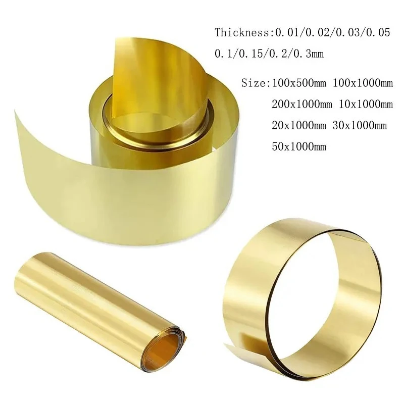 

Brass Shim Sheet Foil 0.01mm 0.02mm 0.03mm 0.05mm 0.1mm 0.15mm 0.2mm 0.3mm Thin Brass Sheet Foil 100x500mm 100x1000mm 10x1000mm