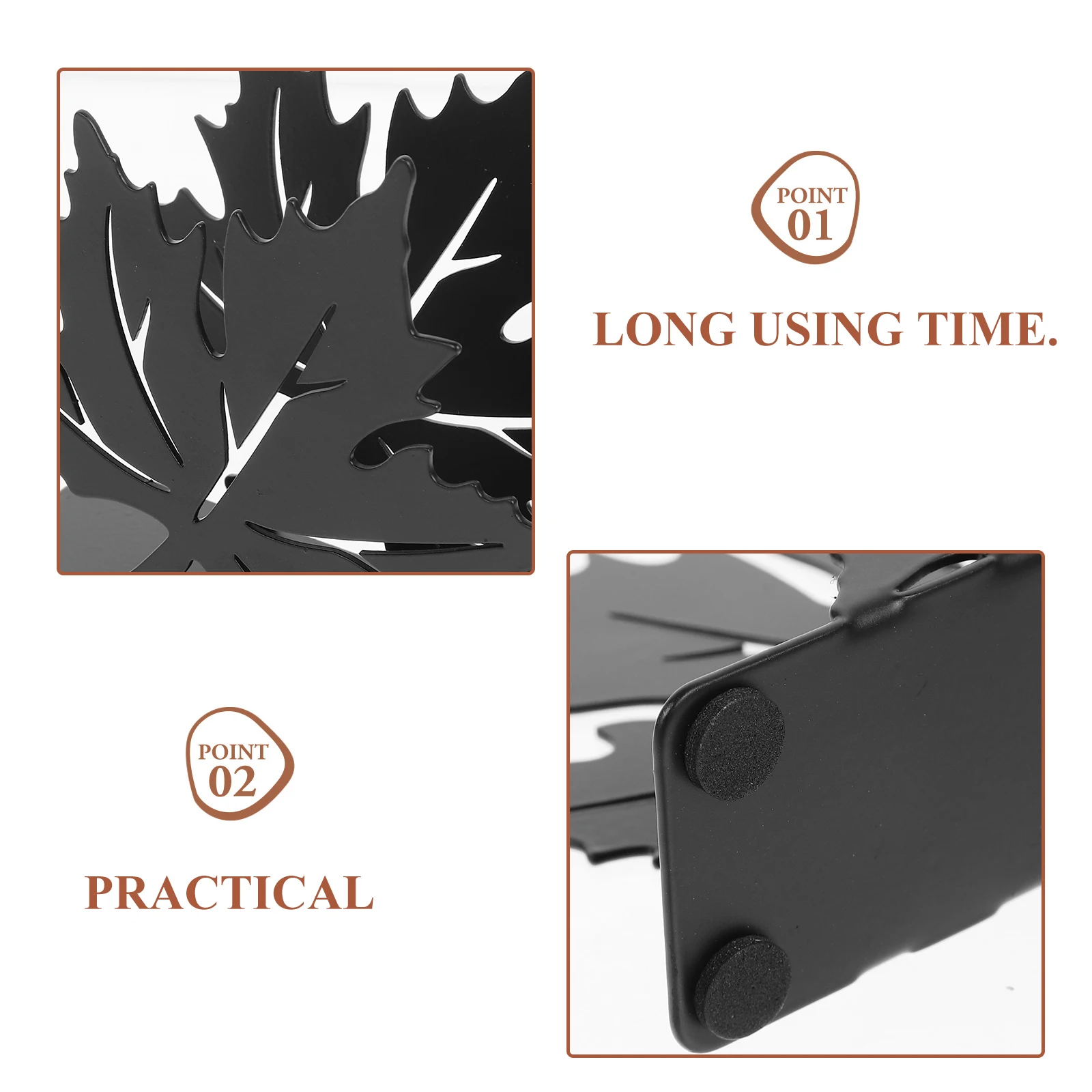 حامل مناديل حديدية على شكل ورقة القيقب للمنزل والمطبخ والمطعم والفندق ورف تخزين مدمج #5