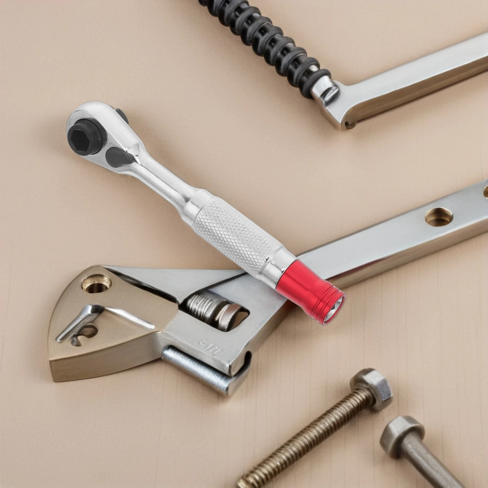 

Mini Ratchet Socket Wrench Flexible Head Hex Bit Adapter Bike Fork Cap Suspension Maintenance Front Fork Repair Tool Auto Repair