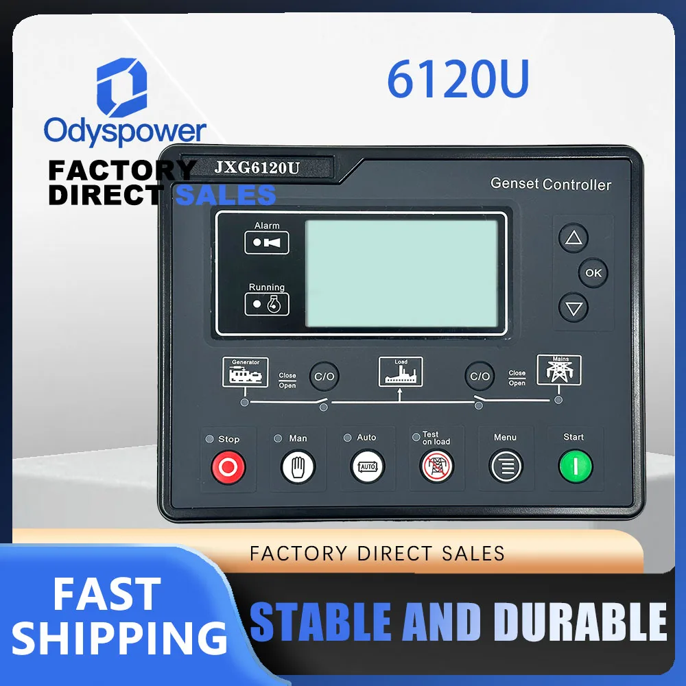 6120U 6110U AMF Genset Controller, Auto Start‑Stop Control Panel Module Compatible with Smartgen HGM6120N HGM6110N for Diesel Ge