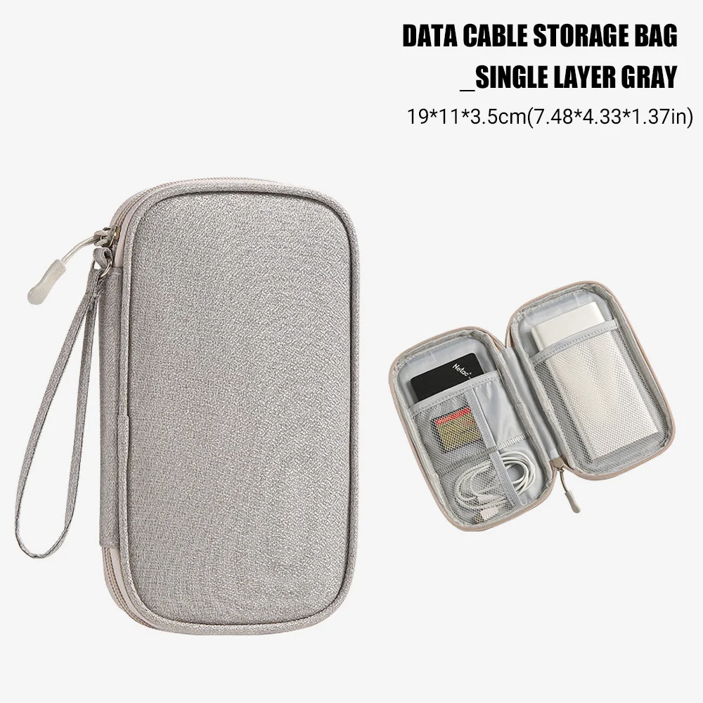 Electronics Storage Bag, Waterproof Cable Organizer Bag for Electronic Accessories Single Layer Large Shockproof Cable Organizer