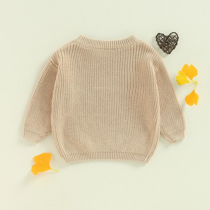 Toddler Baby Boy Big Brother Sweater Embroidery Chunky Knit Pullover Top Promote to Big Brother Shirt Fall Winter Clothes