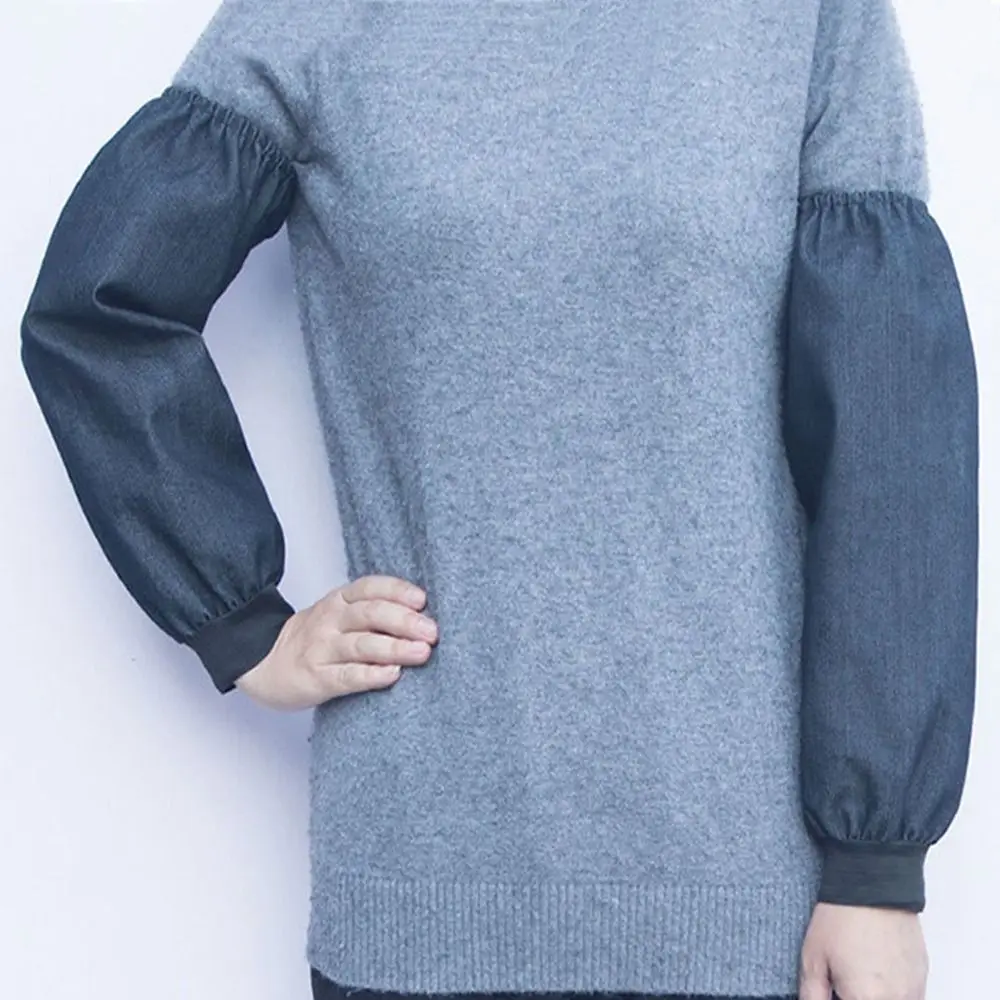 Dark Blue Arm Protective Sleeves Wear Resistant Antifouling Denim Oversleeves Heat Protection Anti-scalding Denim Lengthen Cuff