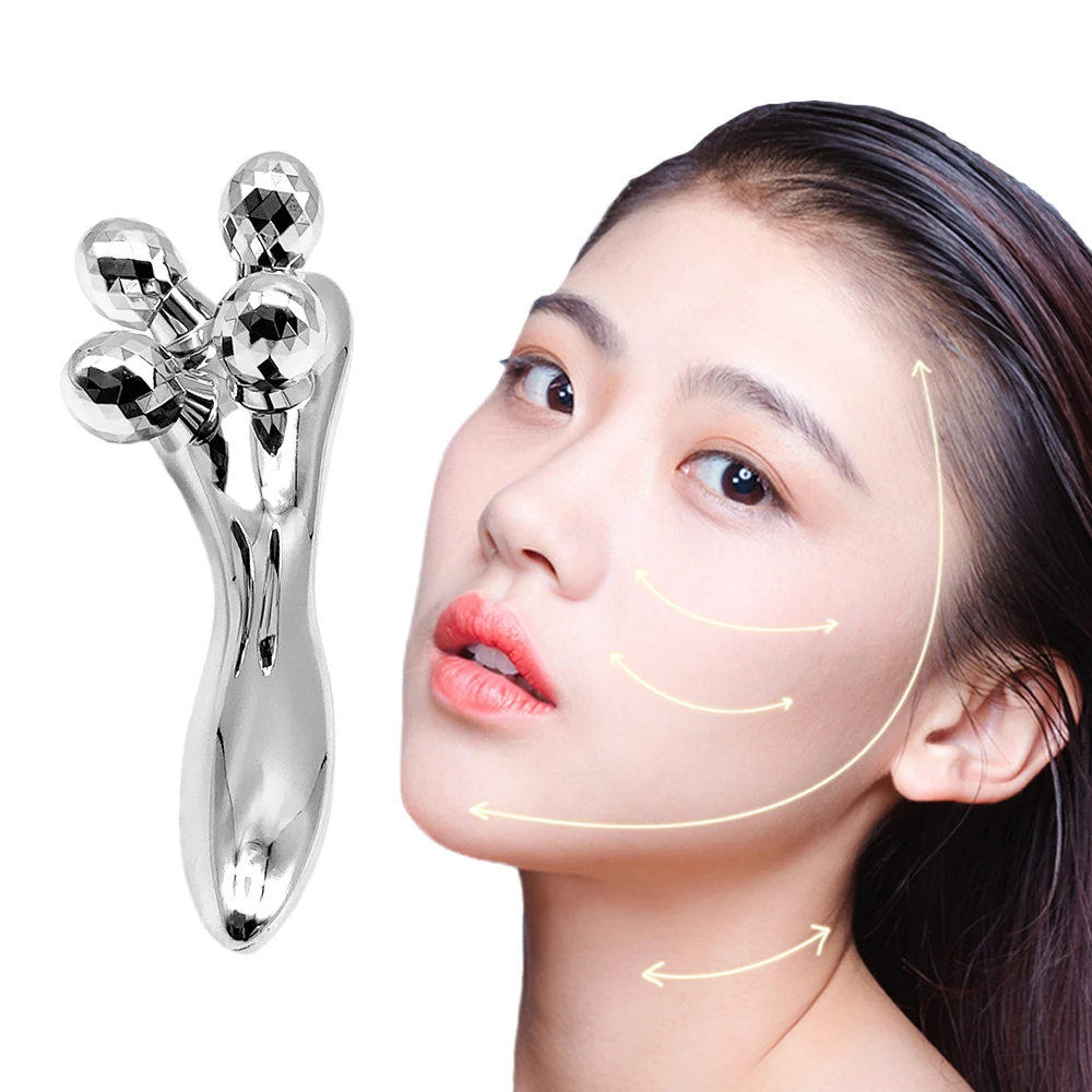 

4D Ручной роликовый массажер для подтяжки лица Роликовый массажер для удаления морщин Y-образный инструмент для коррекции фигуры шеи, спины, рук, ног