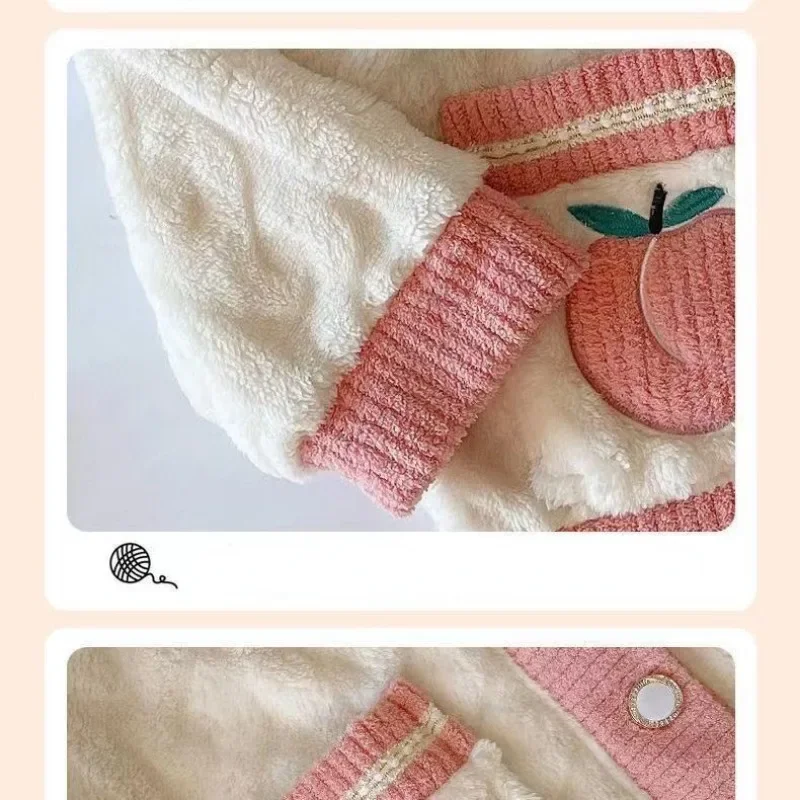 Conjunto de pijamas para mujer, ropa de casa cálida y relajada, traje de dormir de dos piezas con temperamento a la moda, otoño e invierno, novedad