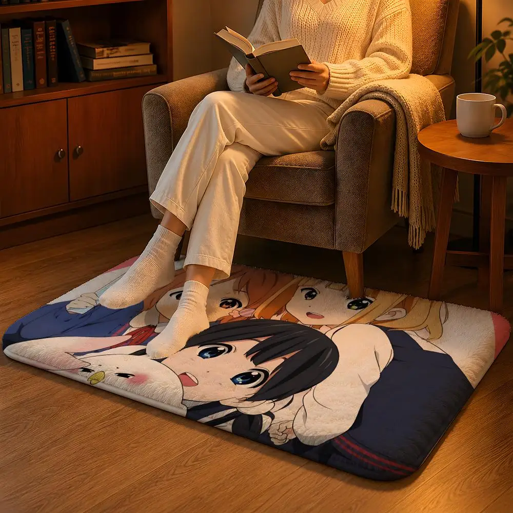 T-Tamako Market Floor Mat Soft Flannel Non-Slip Rug Washable Floor Mat for Living Room Bedroom