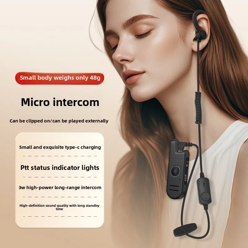 

Мини-компактная рация, легкая и тонкая беспроводная Bluetooth-гарнитура с зажимом на большие расстояния