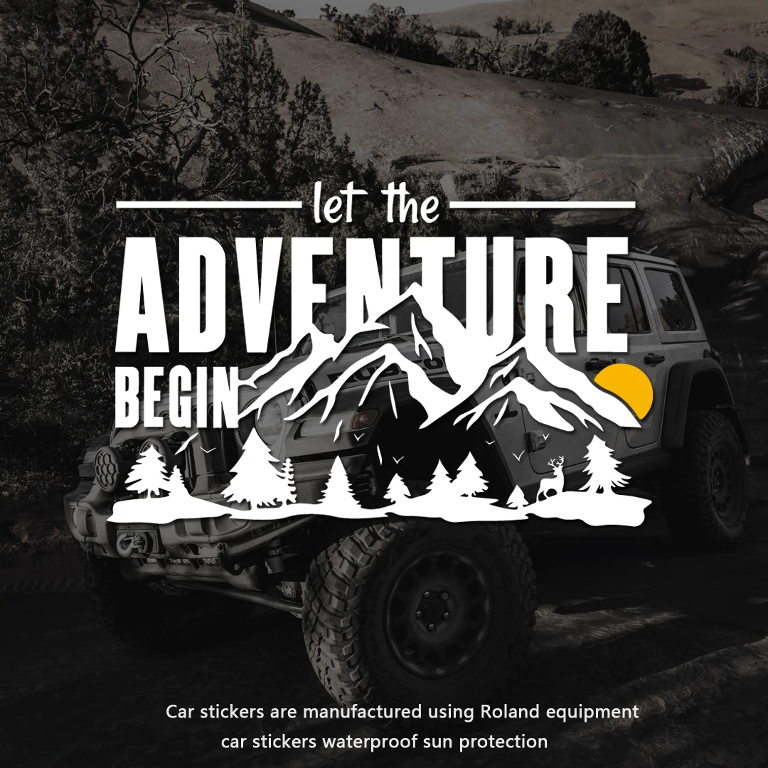 

Let the adventure begin off road car sticker glass window body decoration waterproof vinyl sticker