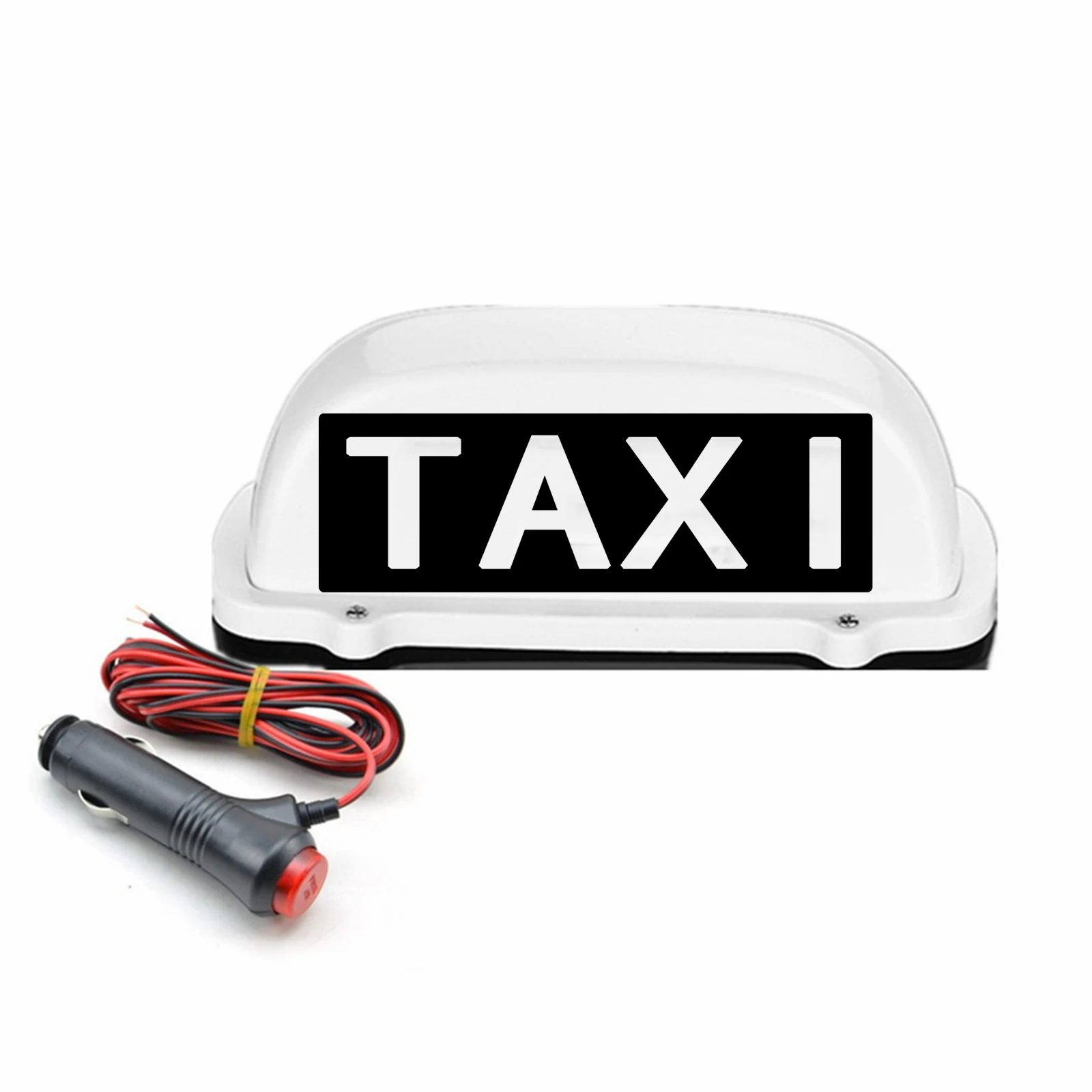 

New Waterproof Taxi Dome Light White LED Taxi Top Light Roof Taxi Sign 12V with Magnetic Base 3M Cigarette Lighter Plug Wire