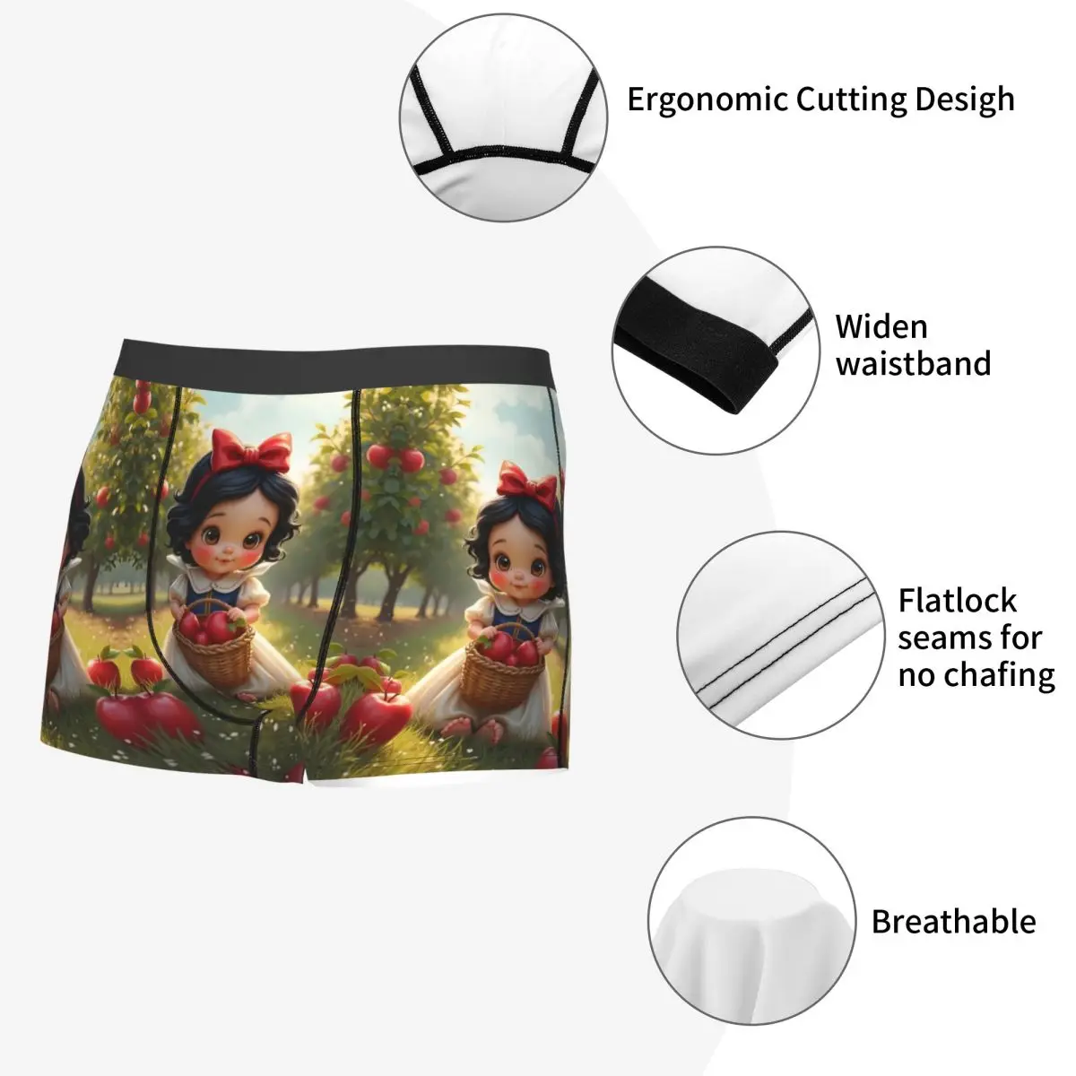 مخصص سنو وايت والأقزام السبعة الملابس الداخلية الرجال تنفس موضة فيلم سراويل داخلية للرجال السراويل سراويل لينة السروال الذكور