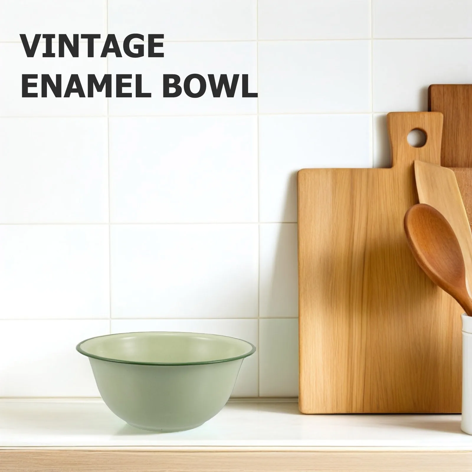 

Винтажная эмалированная миска, глубокий толстый дизайн для супа, тушения, салата, ретро-кухни, сервировочная раковина для хранения еды, 17,7 см, износостойкая