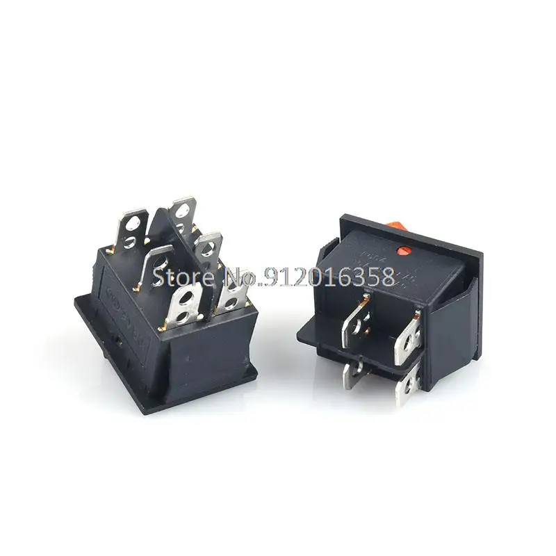 220V Self-locking KCD4 Rocker Switch Power Switch 3 Position 6 Pins With Light 16A 250VAC/ 20A 125VAC
