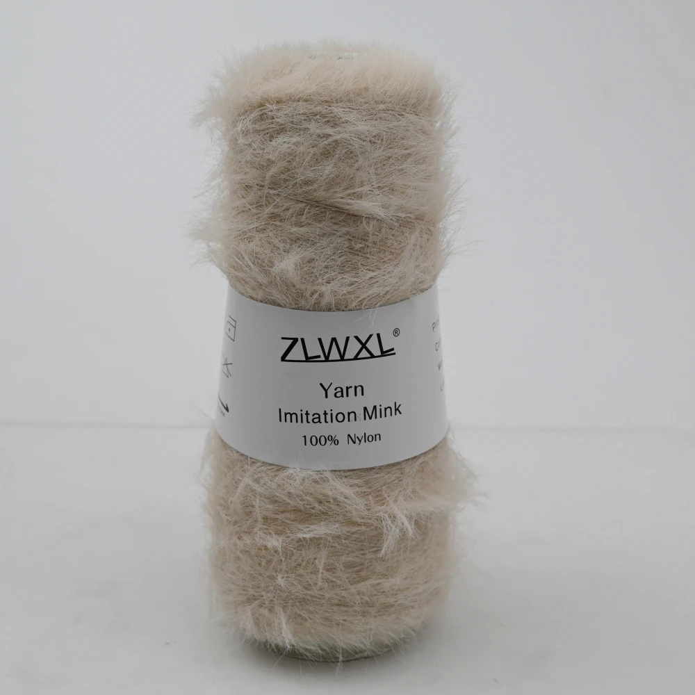 100 g 500 Meter 2 cm Nachahmung Kaninchen ECO Nerzhaar Nylongarn DIY handgestrickt Winter warm Pullover Hut Puppenschal Malah Garn