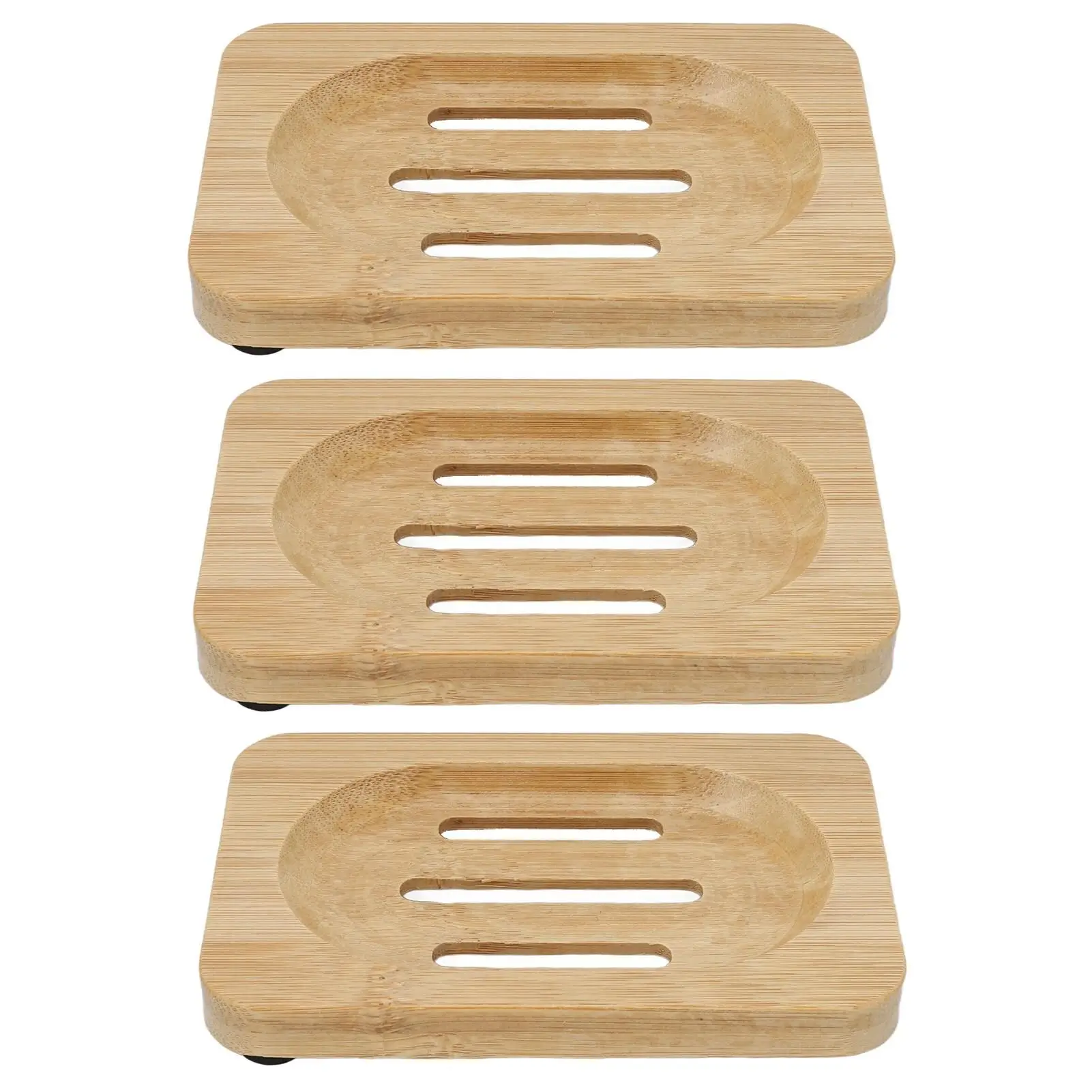 Bamboo Soap Holder Stylish Slip Resistant Decorative Draining Soap Dish for hotel