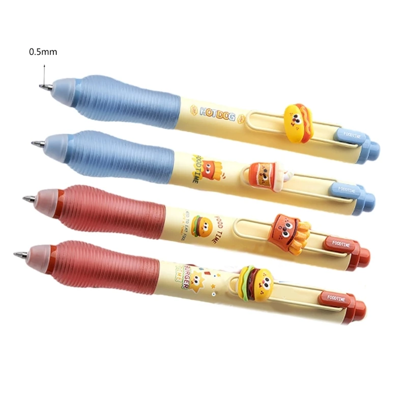 4Pcs Cartoon Retractable Gel Pen Erasable Gel Pen 0.5mm Tip, Smooth to Write Refillable Gel Pen for Student Game Reward