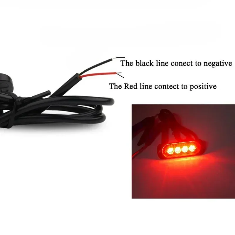 🔥12V 4-LED Warning Light – Off-Road Car/Truck Safety Emergency Work Fog Red Lamp for Boats