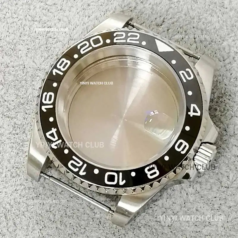 40mm Watch Case Sliver Black Sapphire mirror surface Watch case For ETA2836 Mingzhu dg2813 3804 Miyota 8215 8200 Movements