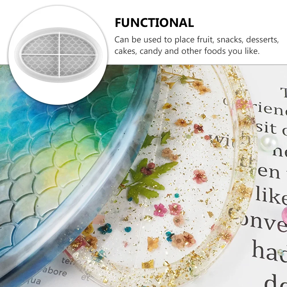 

1Pcs Oval Tray Mold Resin DIY Crystal Epoxy Craft Mould Fruit Plate Snack Storage Tray Desktop Organizer Casting Mold