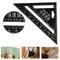 7 inch Angle Ruler  Metric Imperial Aluminum Alloy Triangular Measuring Ruler Woodwork Speed Square Triangle Angle Protractor