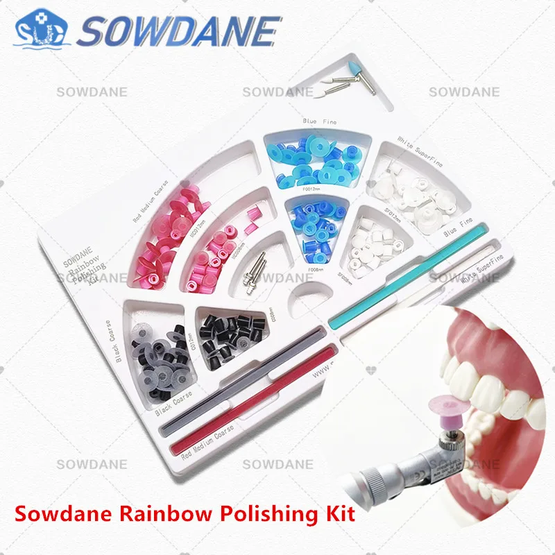 Dental Super-Snap Rainbow Technique Kit Dental Oral Resin Polishing Discs Mandrel Set Finishing System Dentistry Instrument