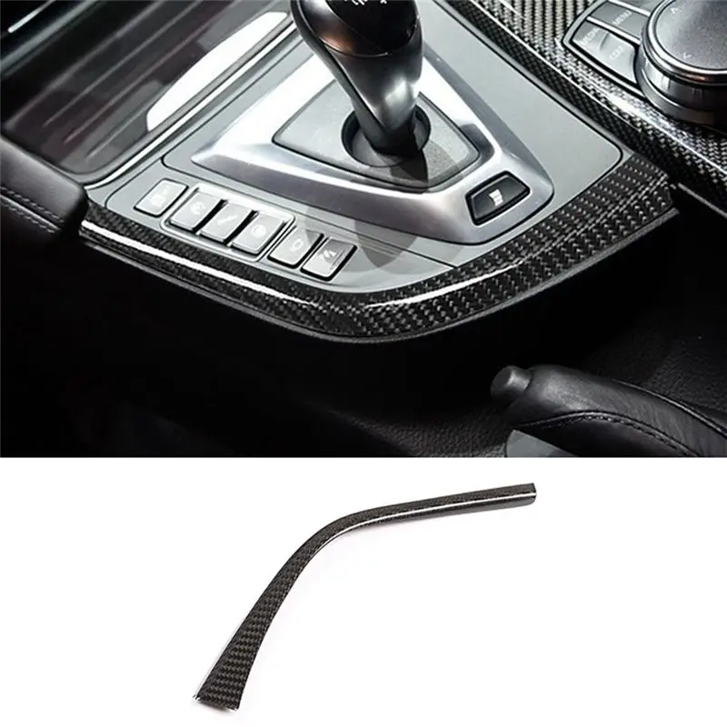 Real Carbon Fiber Car Gear Shift Side L Shape Strips Panel Trim Interior For BMW F80 F82 F83 M3 2014-2018-M54K