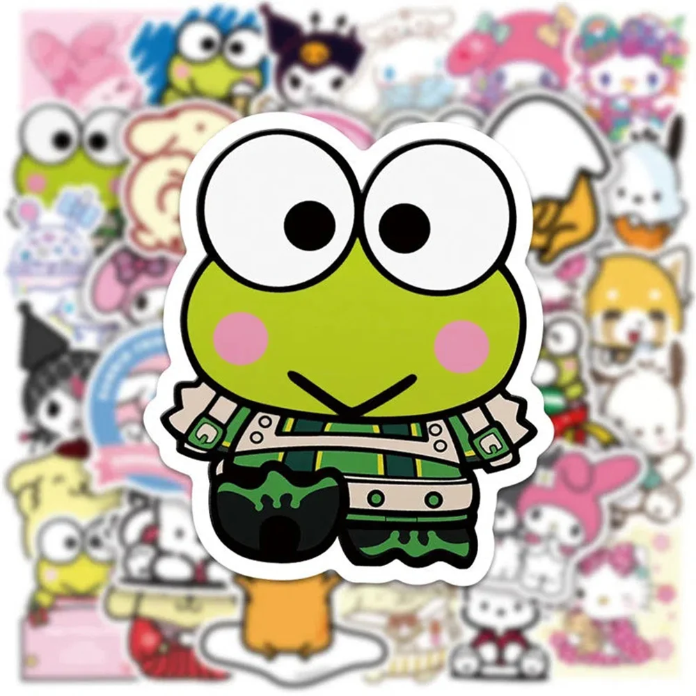 

10/30/50/100pcs Funny Cute Kuromi My Melody Anime Stickers DIY Luggage Stationery Phone Laptop Kawaii Sanrio Cartoon Sticker Toy