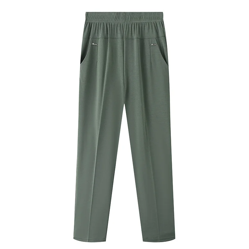 Middle Aged Women's Pants 2026 New Summer Thin High Waiste Elastic Loose Straight Pants Female Casual Trousers 5XL 6XL 7XL 8XL