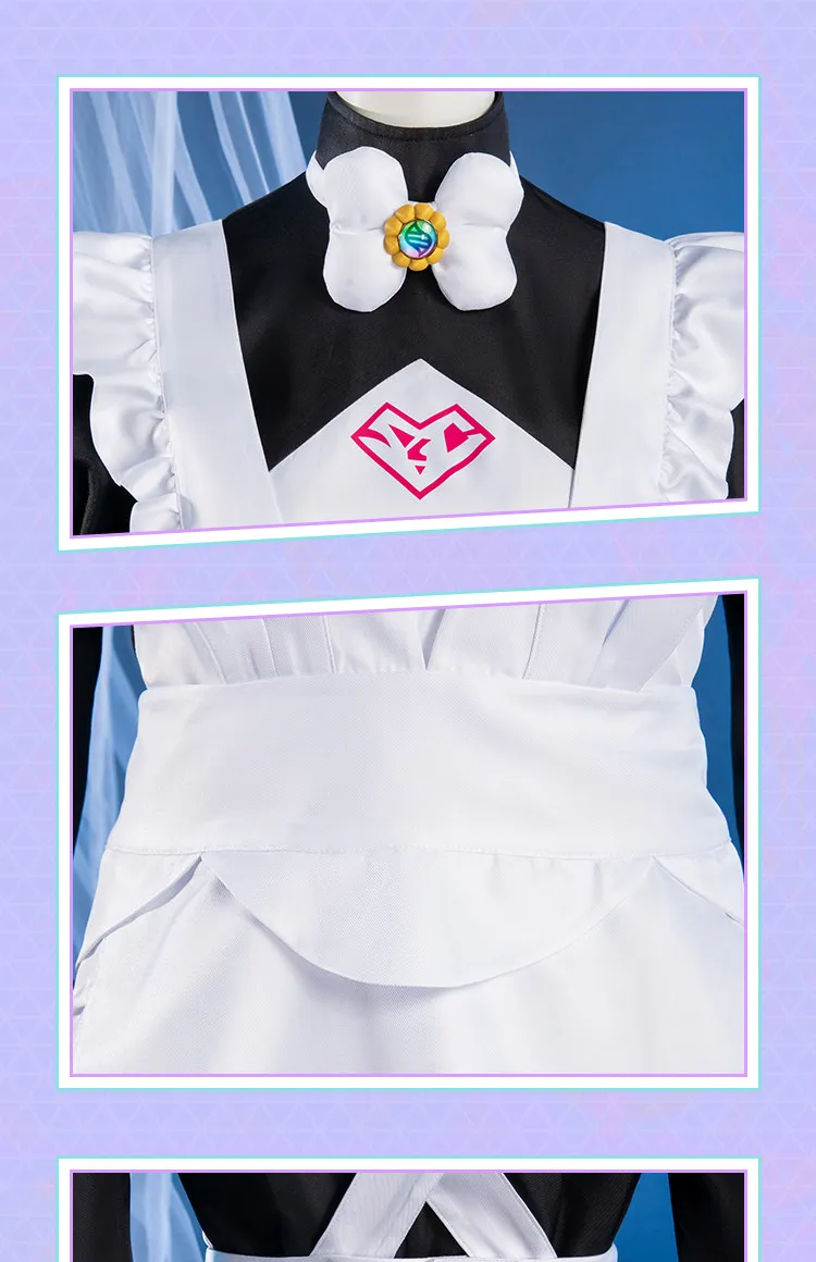 Legends Z-A Lebanne Harujio Maid Cosplay Costume Full Set Black White Maid Outfit Custom Size Anime Girls Cos HCos
