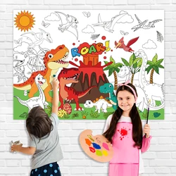 Hot 110x80cm Dinosaur World Coloring Books Large Coloring Tablecloth Birthday Party Supplies Favor for Kids ﻿