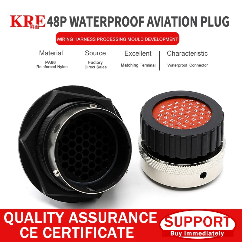 

KRE 1/5/100 Pcs Aviation Connector ITT Male And Female Terminal Car Plug 48P Waterproof Connection 192900-0425 192900-0437