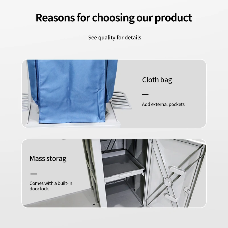 KJ03-3 Thickened Cleaning Cart Multifunctional Handcart Hotel Room Service Car Miscellaneous Cart Tool Cart