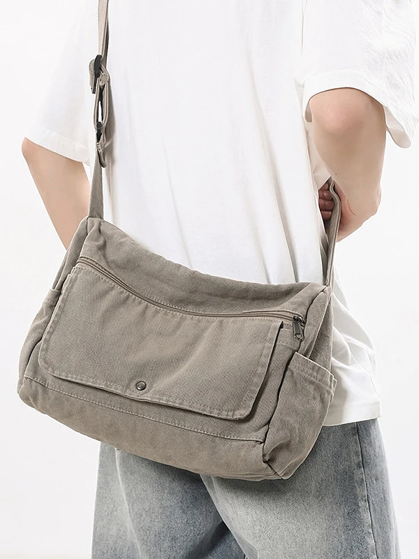 

Retro Waed Canvas Crossbody Bag ex Large Capaci Single oulder Bag Spor Casual Menger Bag Trendy Brand Youth