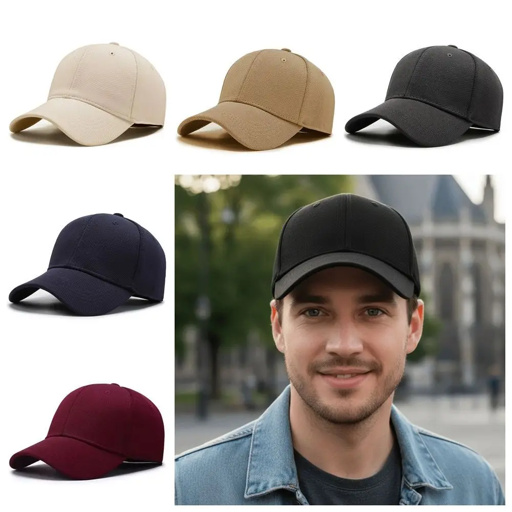 Solid-Color Unisex Breathable Baseball Cap Versatile Sunscreen Sun Protection Hat Casual Dance Hip Hop Snapback Hat All Seasons