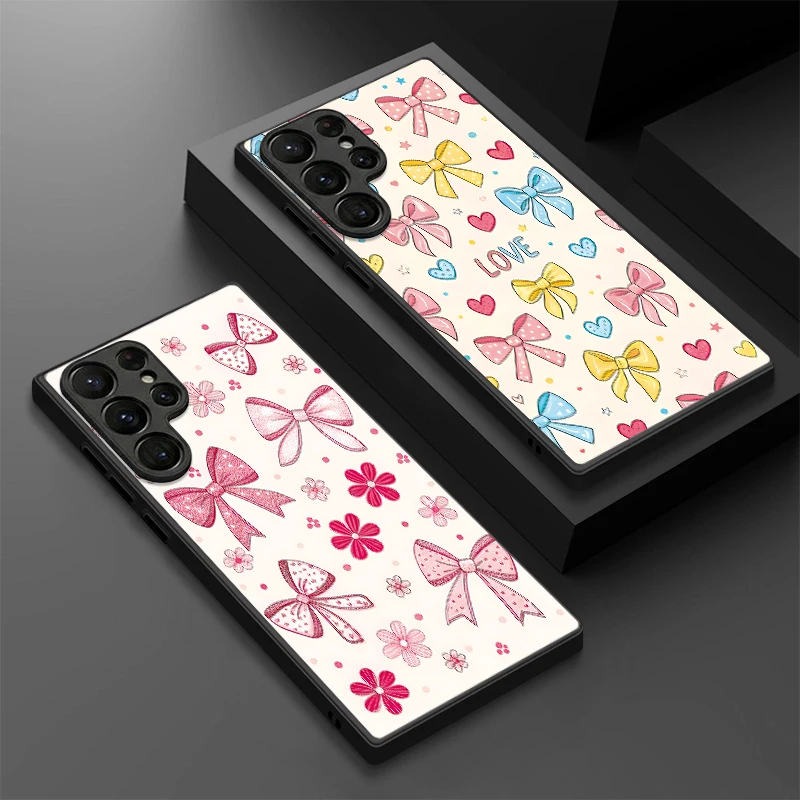 Cartoon-Schleifenmuster Magnetische Handyhülle für Samsung Galaxy S25 FE S26 S23 S24 Ultra S22 Plus S25 Edge für MagSafe Matte Hartschale