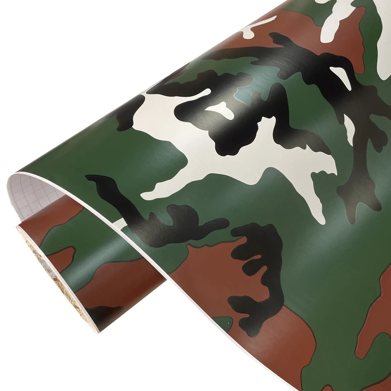 Woodland Camouflage Pattern Wrap Air-Release Adhesive Film Sheets DIY Motorbike Car Sticker Decal view 2