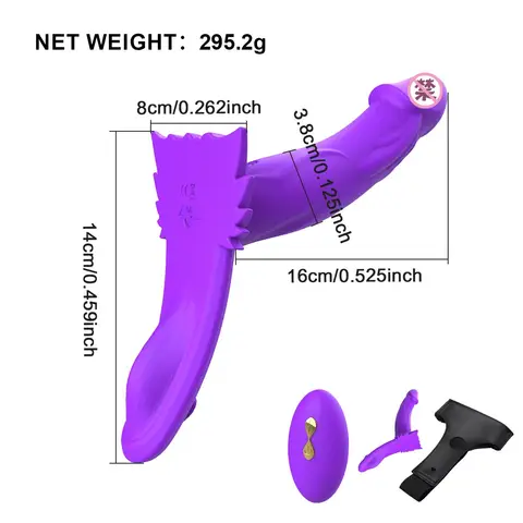 Remote Control Vibrating Silicone Strap On Dildo Harness, Adjustable Wearable Pegging Panties for Couples, Detachable Dual Stimu